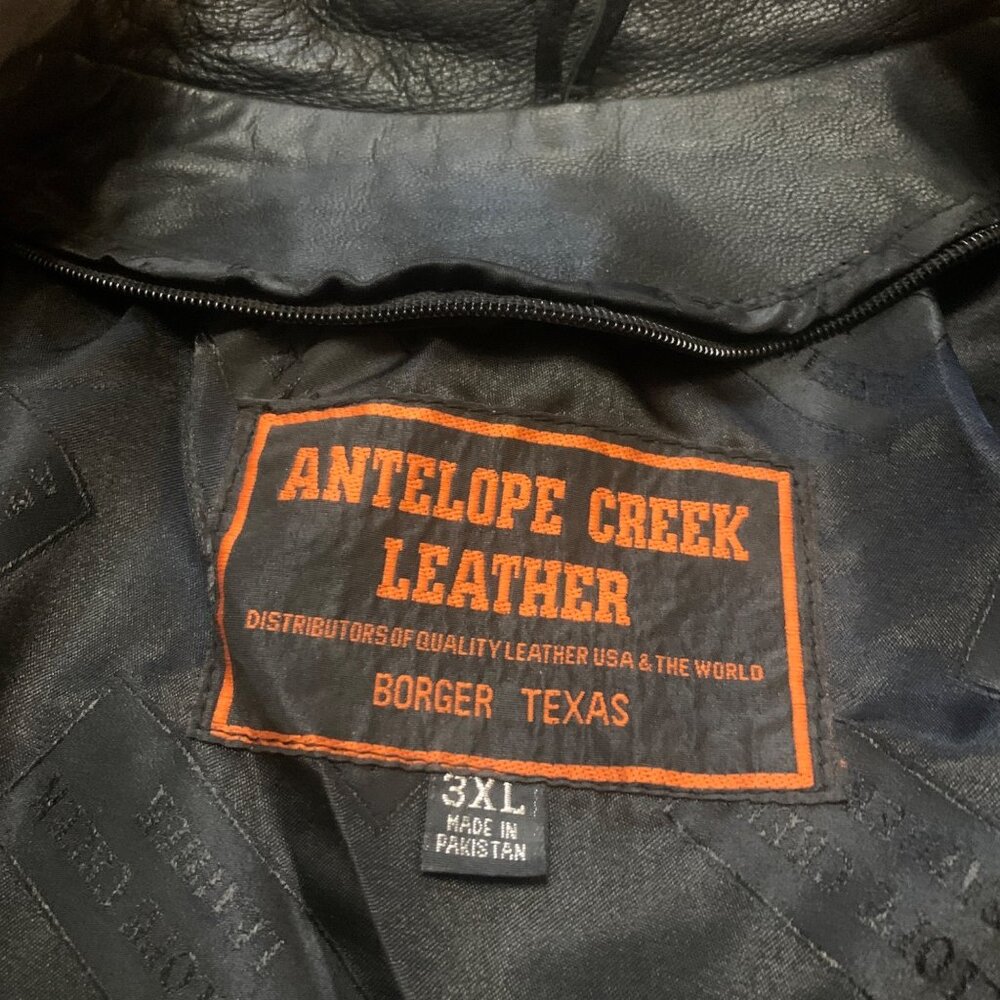 Antelope Creek Leather Fringe Jacket XL Black Western Moto Biker Southwest Grung - Picture 5 of 12